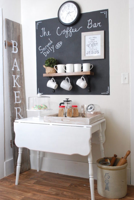Coffee station with chalkboard wall 536x800