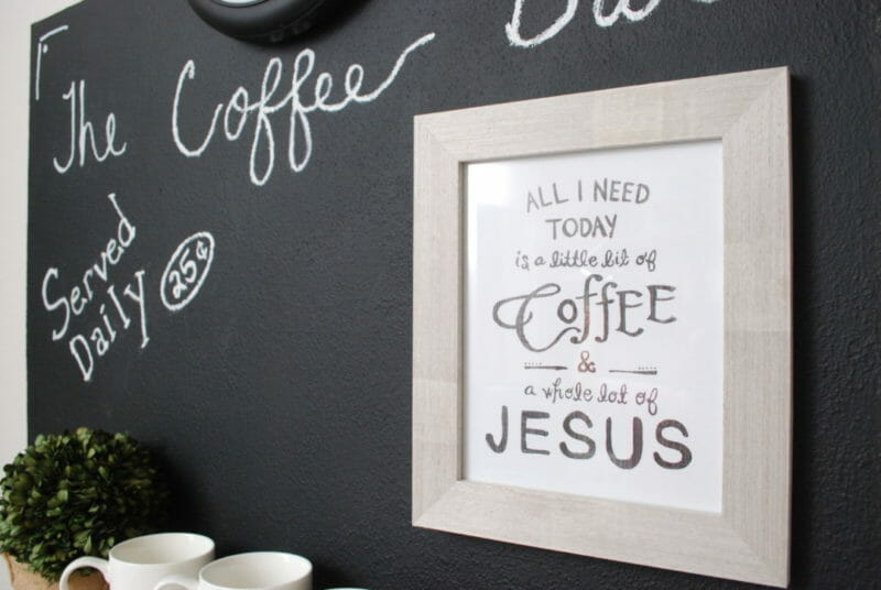 Jesus and Coffee print out is perfect for a Coffee Station