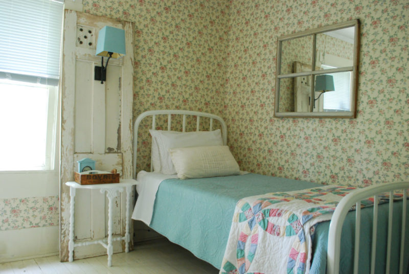 Navasota guest bedroom screams farmhouse charm