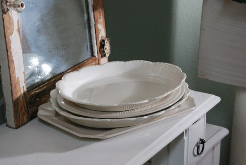 antique white oval platters