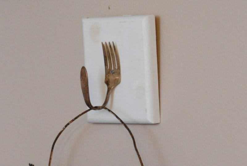 Make a hook out of an antique fork