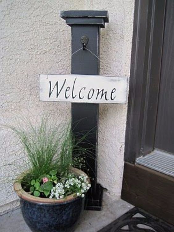 Post made into Welcome Sign