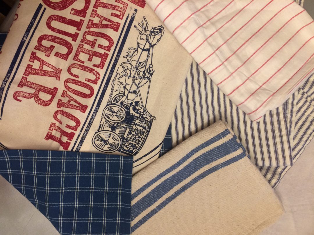 Vintage fabric swatches for different July 4th decor inspiration