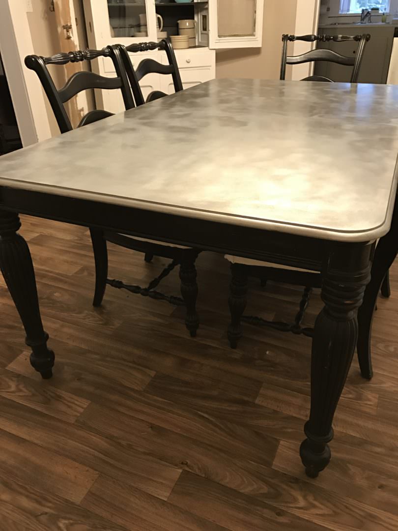 How to DIY a galvanized look to a table top