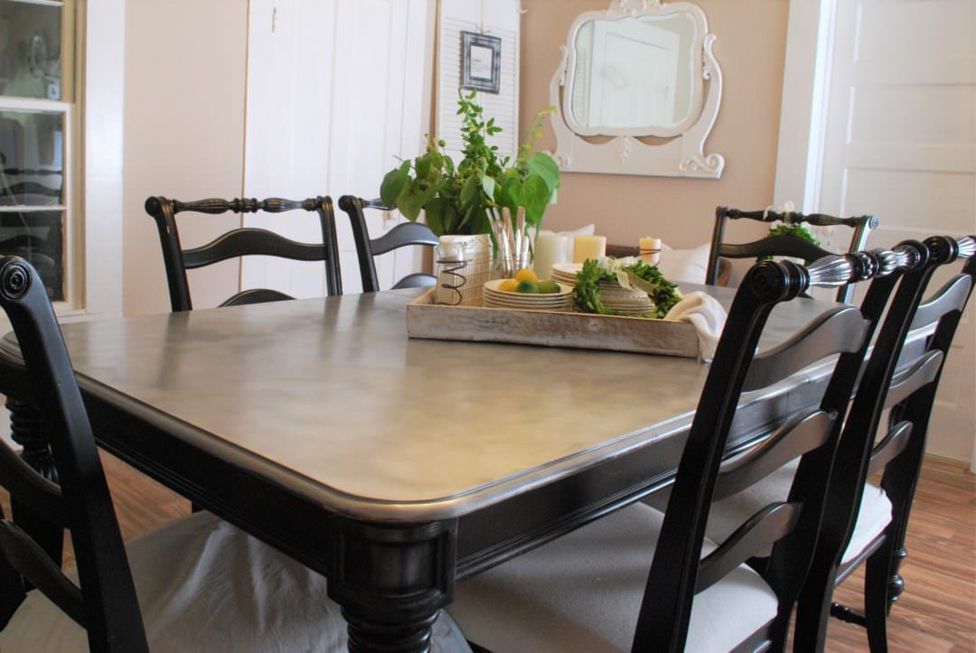 DIY galvanized table top with a farmhouse look