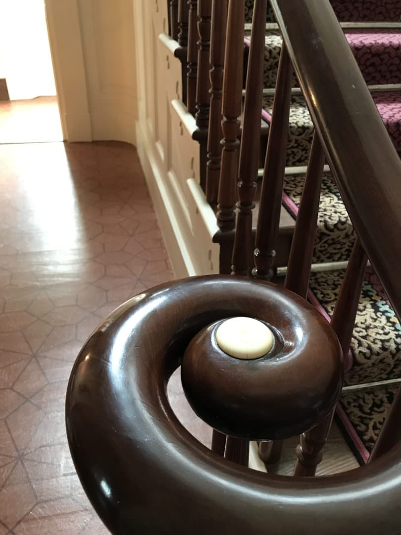Handrailing to the stairs in the Melrose Mansion