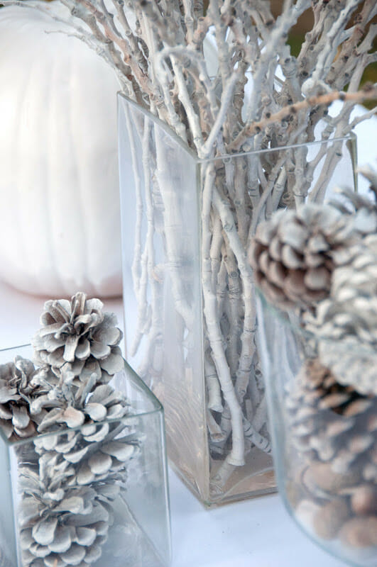 branches in vase for winter decor by Aesthetic Nest