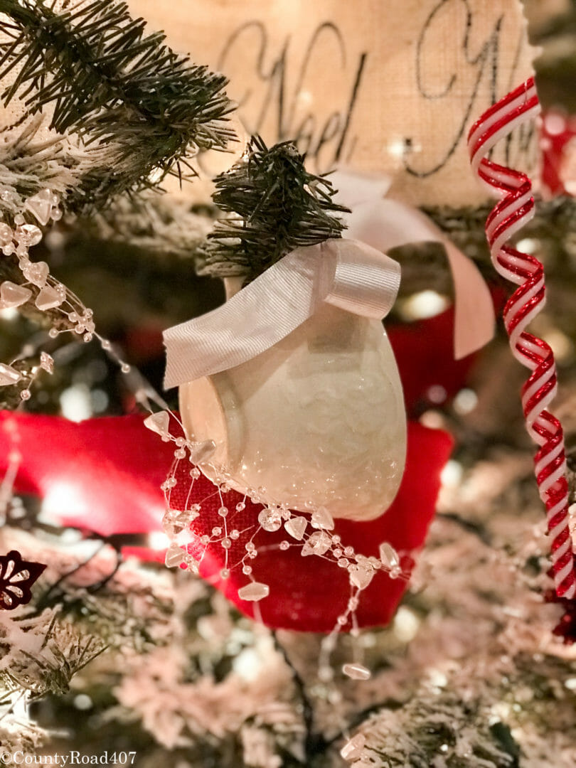 Vintage teacup used as an ornament for a Christmas tree by CountyRoad407.com