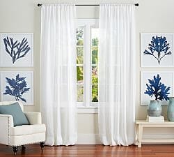 Sheer panels for a simple farmhouse look. CountyRoad407.com