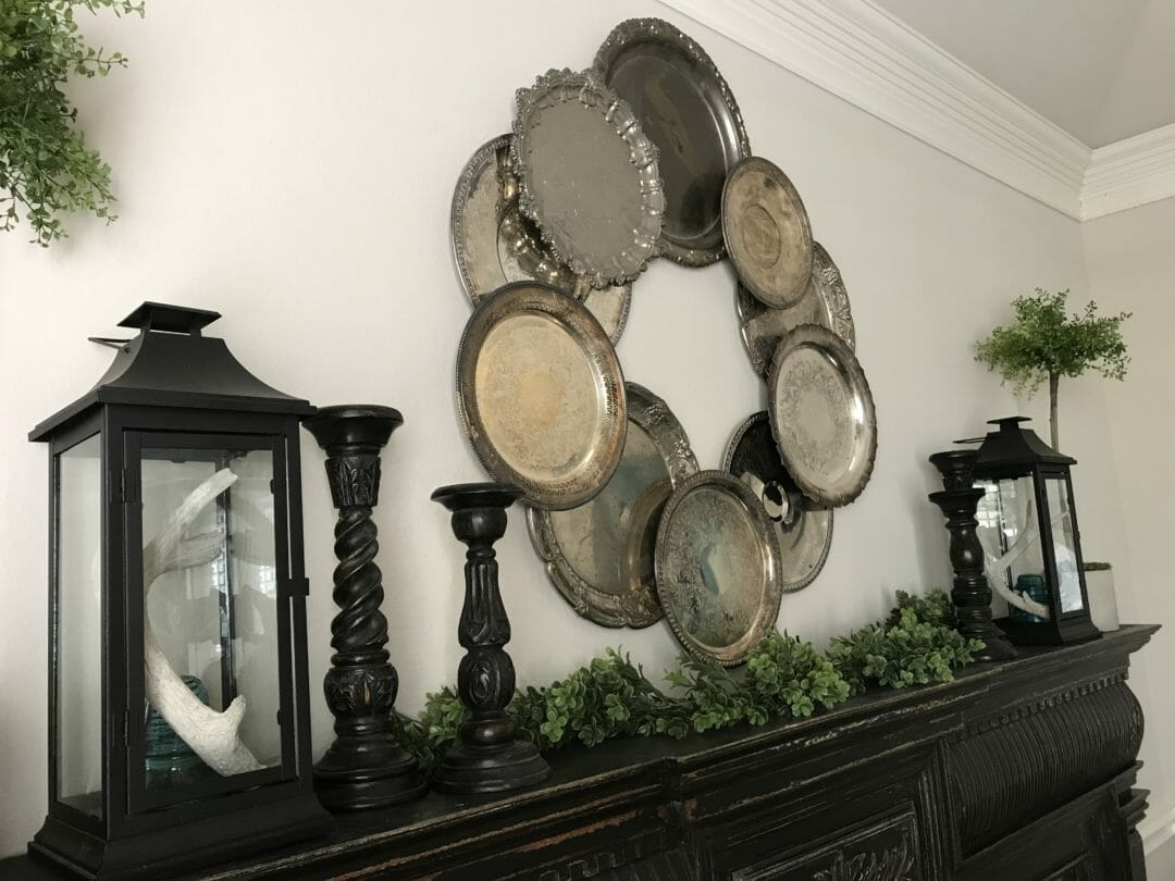 Silver tray wreath made by CountyRoad407.com