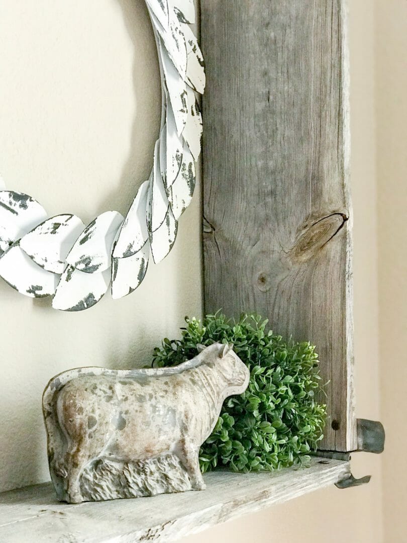 styling a shelf for a modern farmhouse dining room makeover by countyroad407.com