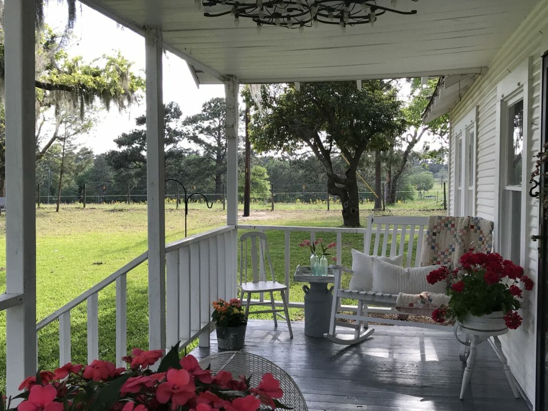 Farmhouse front porch Spring Tour by CountyRoad407.com