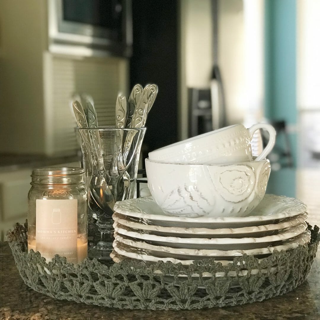kitchen vignette with plates by countyroad407.com
