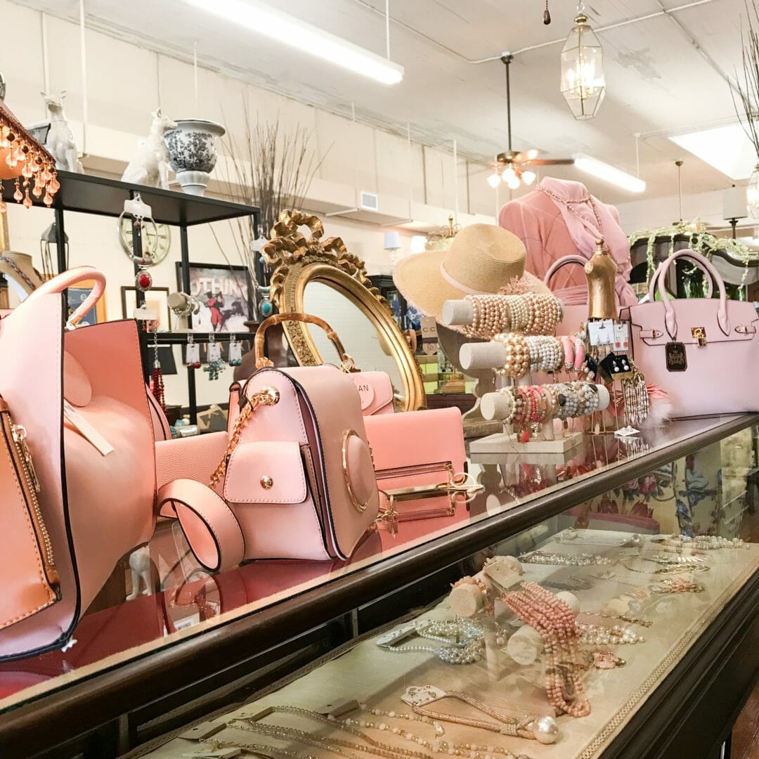 Pink display at Stonecroft Marketplace in Navasota, TX. CountyRoad407.com