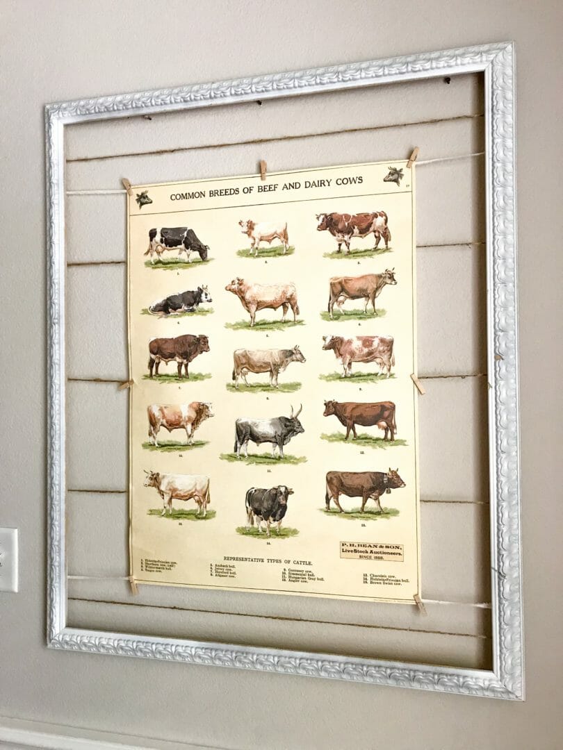 Jute string frame with cow print by CountyRoad407.com