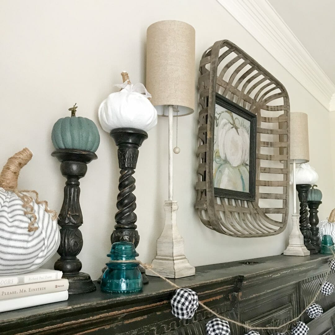 A subtle fall mantel by CountyRoad407.com