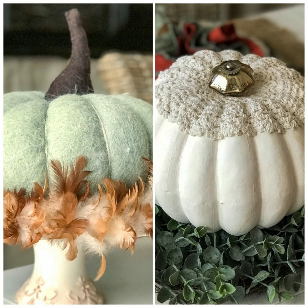 Pumpkins siting on wreaths for a casual thanksgiving tablescape by CountyRoad407.com #pumpkins #tablescape #thanksgiving