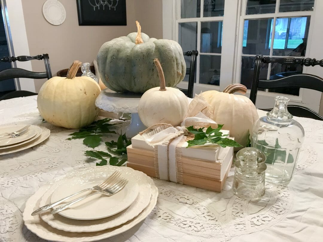 A neutral fall tablescape by CountyRoad407.com