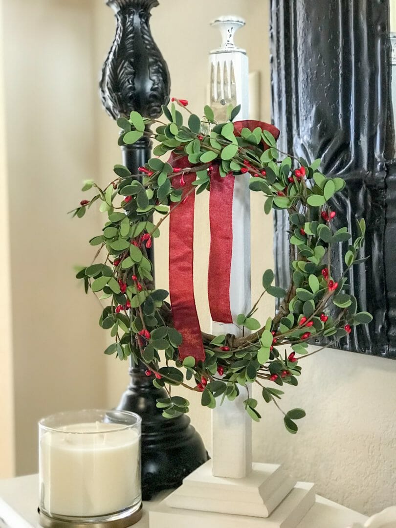 A farmhouse inspired DIY wreath holder by CountyRoad407.com