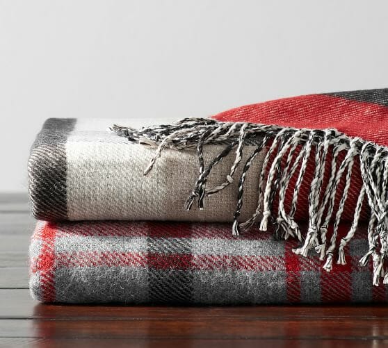 plaid throw for a classic farmhouse Christmas by CountyRoad407.com
