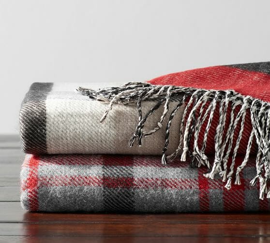 plaid throw for a classic farmhouse Christmas by CountyRoad407.com