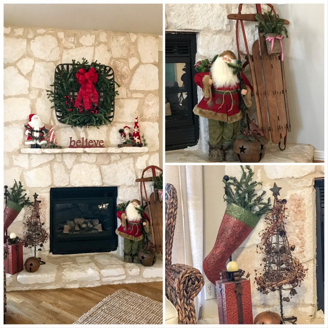 Christmas fireplace and tour by CountyRoad407.com