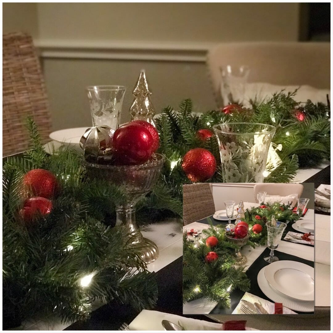 Light up garland is a beautiful centerpiece for Christmas. Holiday tour by CountyRoad407.com