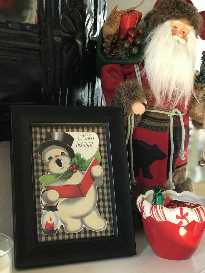 Frame a vintage Christmas card for a classic look. CountyRoad407.com