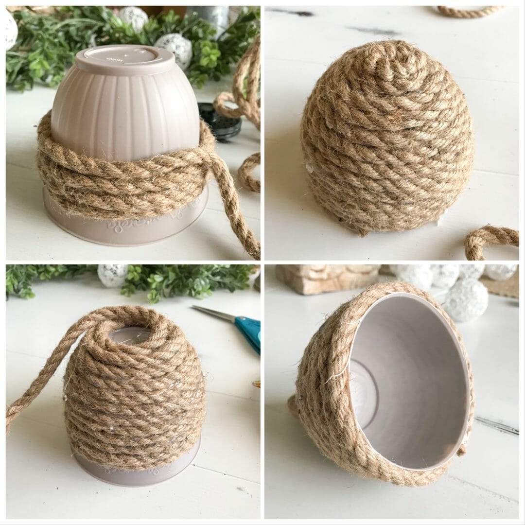 How to make a decorative miniature bee skep by CountyRoad407.com #DIY #crafts #TenontheTenth #summercrafts #springcrafts #easyDIY #beescrafts #countyroad407