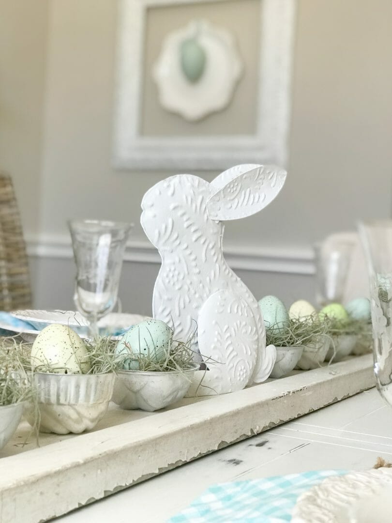 A Spring or Easter Centerpiece and Pinterest Challenge by CountyRoad407.com #spring #springcenterpiece #easter #eastercenterpiece #tablescape #eastertablescape #springtablescape #springtabledecor #eastertabledecor #easterdecor #easterideas #springdecorideas #countyroad407