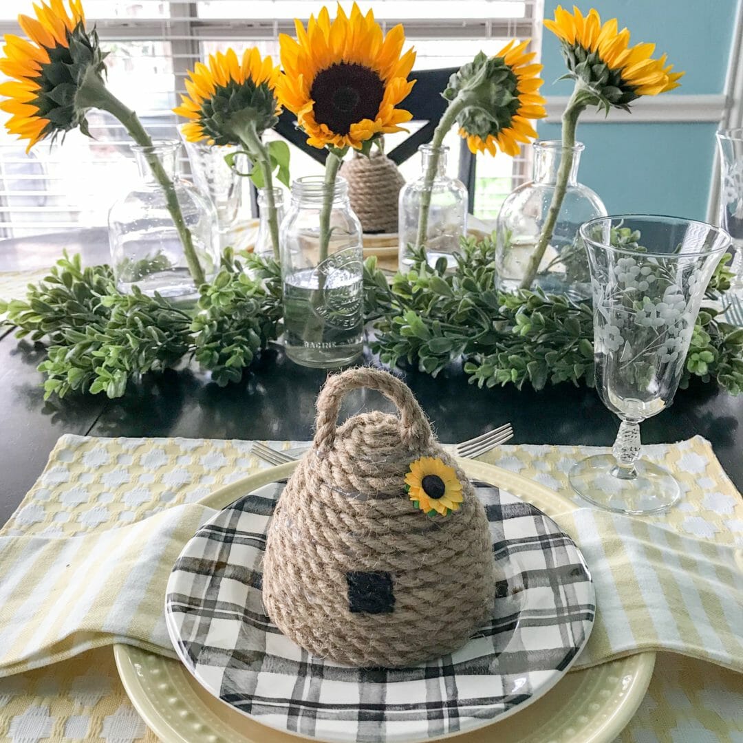 Eat Dessert First Beeutiful Tablescape by CountyRoad407.com #tablescape #springideas #springtablescape #springtableideas #summertableideas #countyroad407