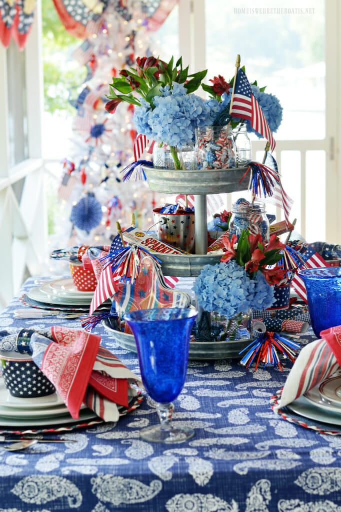 Last minute Patriotic Centerpiece ideas gathered by CountyRoad407.com #July4th #patrioticcenterpiece #patriotic #redwhiteandblue #Centerpieceideas #countyroad407