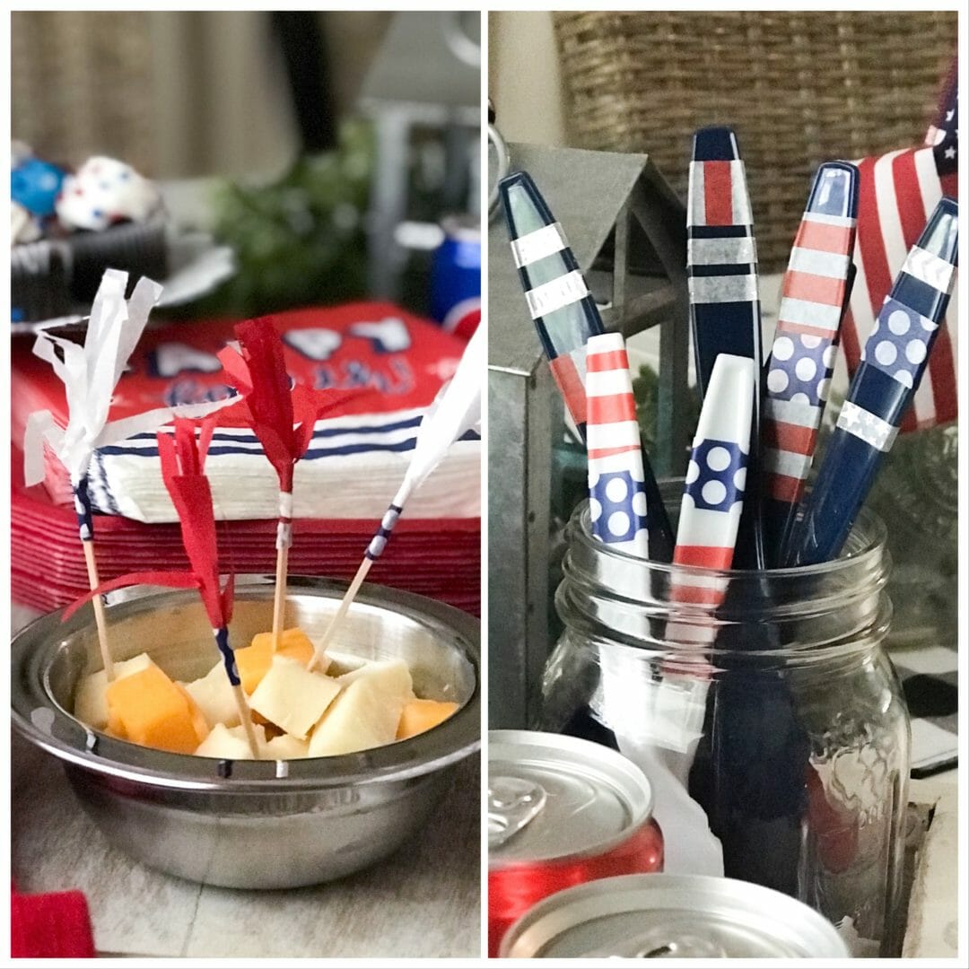 Patriotic Plasticware by CountyRoad407.com #tenonthetenth #Patrioticcraft #July4thcraft #july4th #crafts #patriotic #July4th #washitape #CountyRoad407