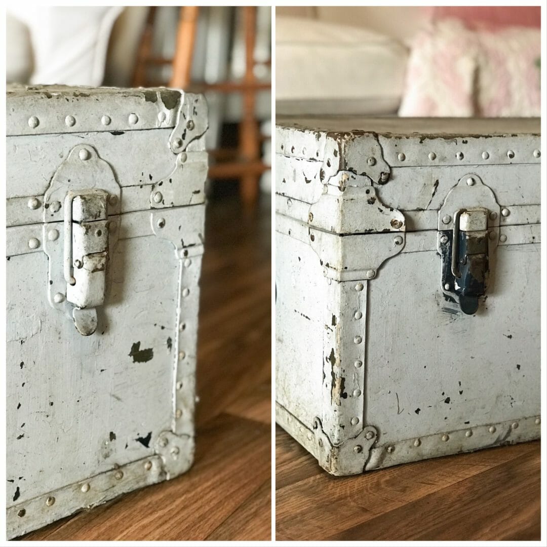 Vintage Foot Locker Trunk Turned Coffee Table