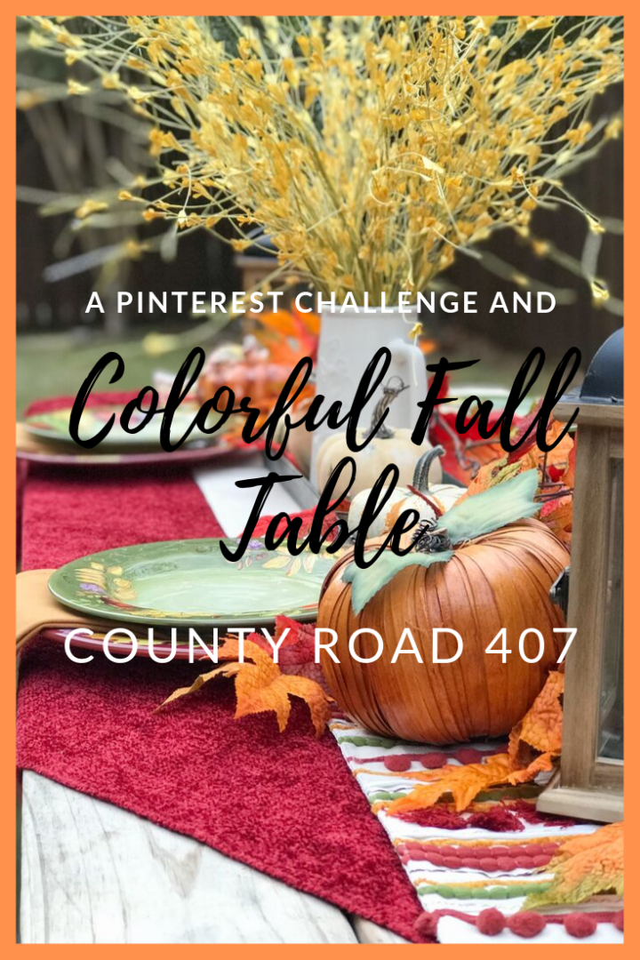 pinterest graphic with fall tablescape