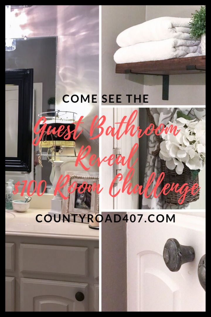 Collage photo of bathroom reveal