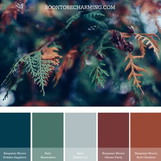 10 fall color combinations to get us excited about fall gathered by CountyRoad407.com #fall #fallcolors #fallcolorideas 