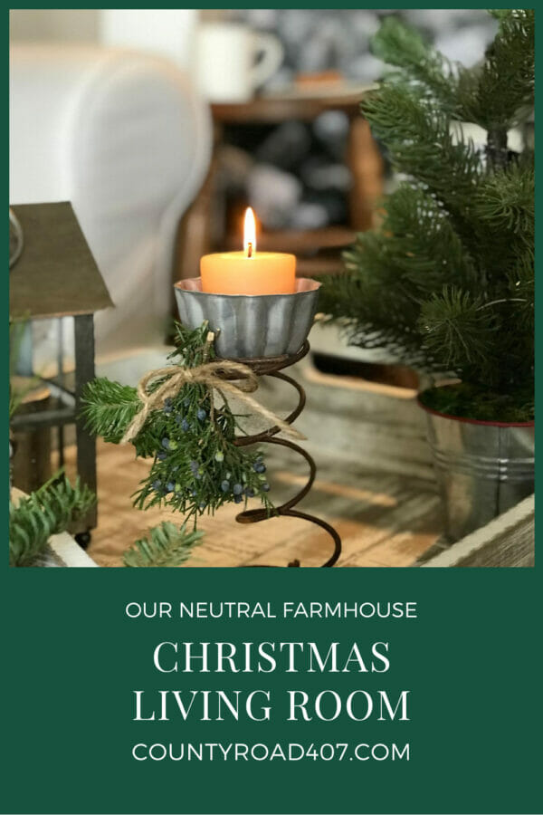 bed spring candle at Christmas Pinterest Graphic
