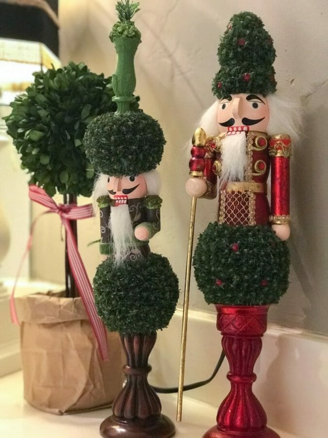 Christmas Nutcrackers and boxwood topiary