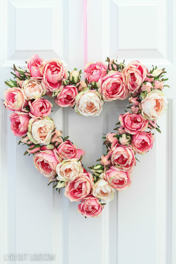 floral heart shaped wreath