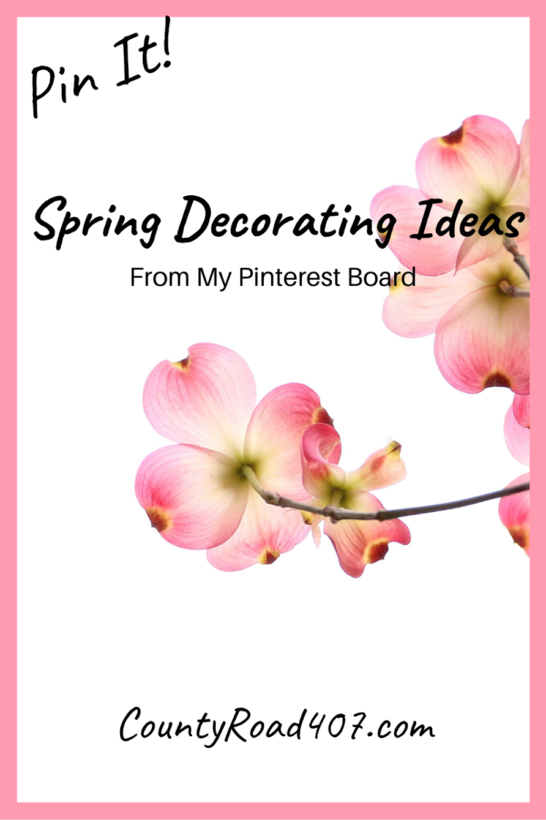 spring decorating graphic with pink flowers