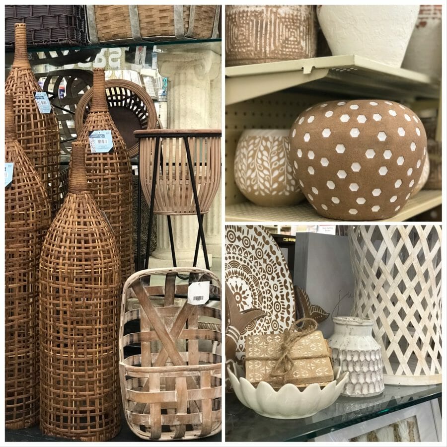 neutral baskets and vases