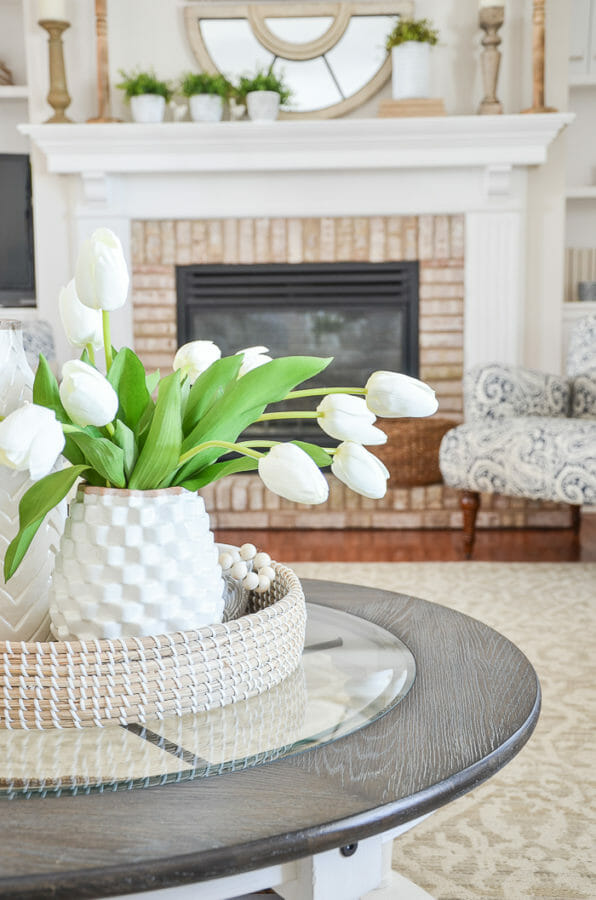 spring table in livingroom