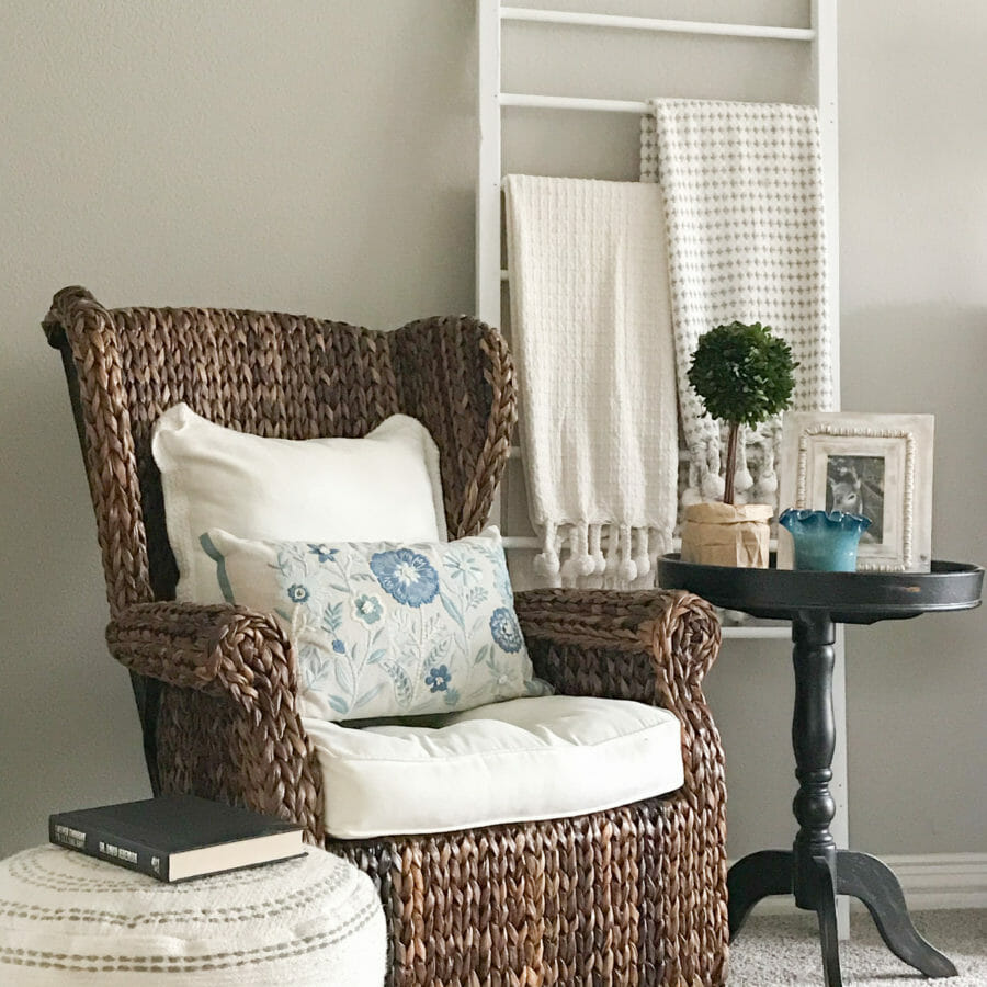 baby bed blanket ladder with chair and side table