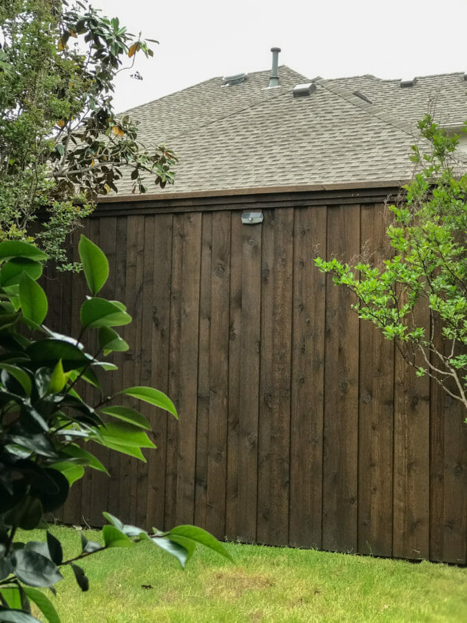 Solar light on back fence