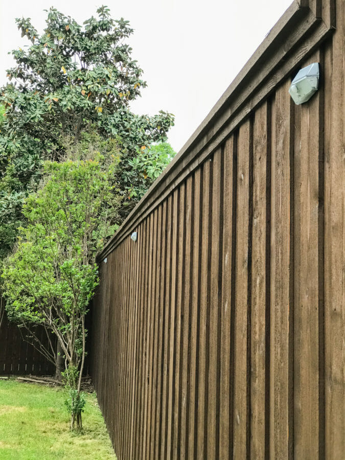 fence with solar lights