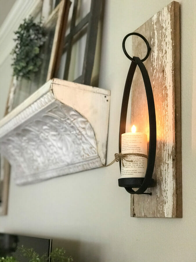 book page candle holder with shelf