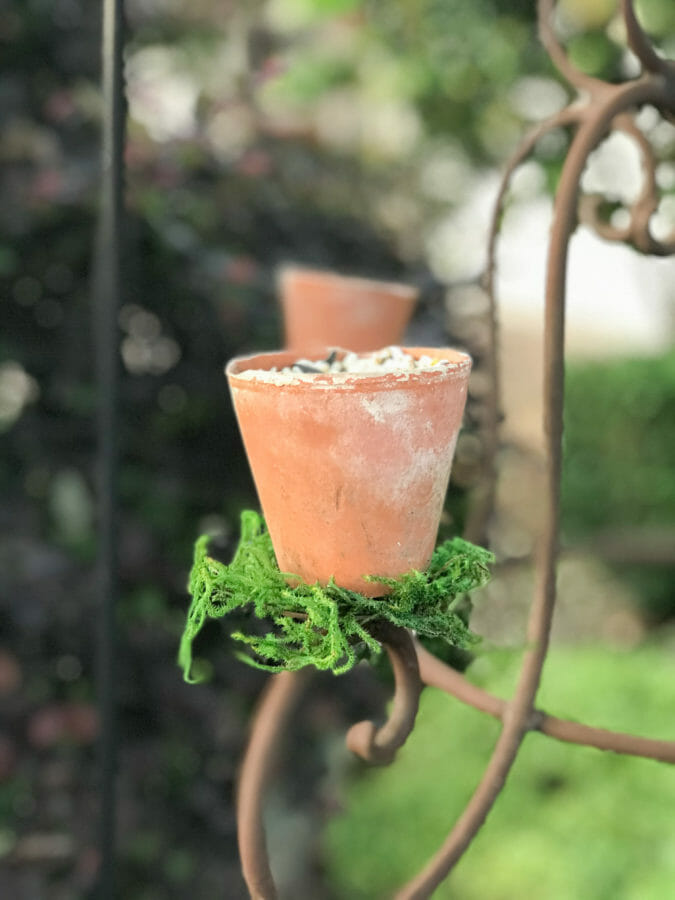 vintage clay pot on candelabra