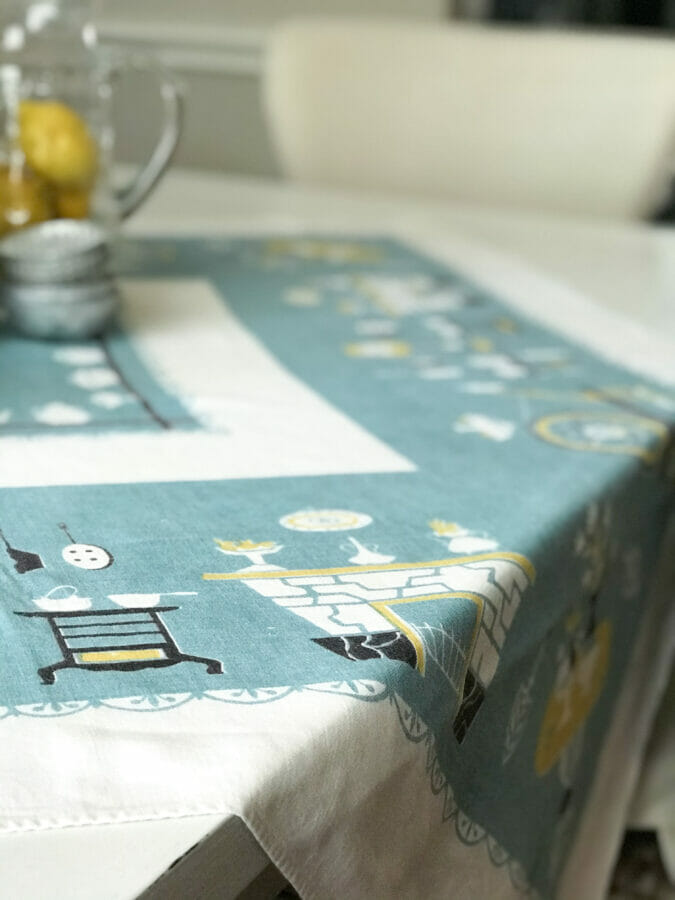 Summer Dining Room vintage tablecloth