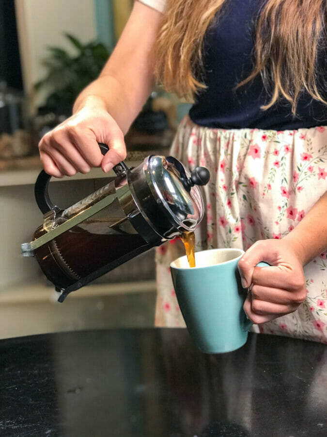 Pouring coffee from French Press